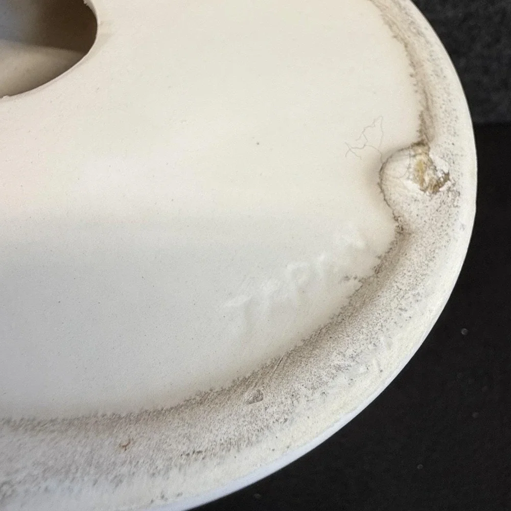 Vintage White Ceramic Pillar‎ Candle Holder Modernist Stacked Column MCM Japan